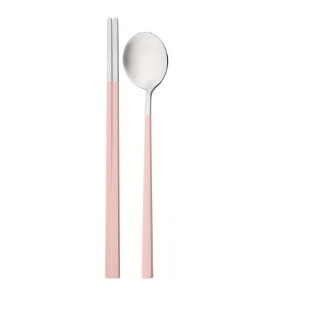 Juego de Cuchara y Palillos de Acero Inoxidable con Mango Cuadrado Degradado para Restaurante y Hotel image 26