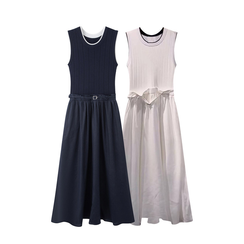 2026 New Summer Women's Clothing, Stylish and Slimming, Sleeveless Patchwork Long Dress for Women A1Fag2174