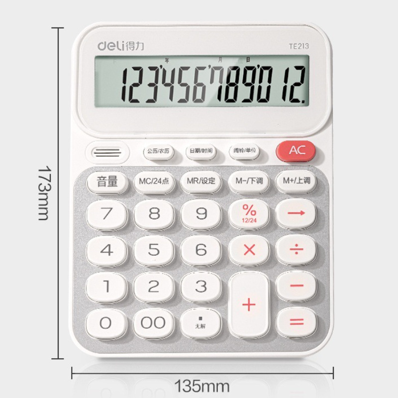 Calculadora de voz TE213 / TE214 Estudiantes para aprender oficina financiera Calculadora de 12 dígitos comúnmente utilizada