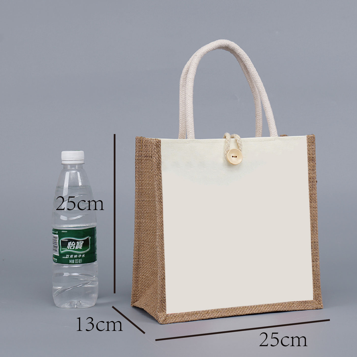 Bolsas de lino personalizadas Renacimiento DIY bolsa de compras de yute Bento impermeable gran capacidad no impresa bolsa de lino image 15