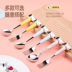 新品正規品スヌーピーかわいいフルーツフォークスプーンセット学生漫画クリエイティブ食器304ステンレススプーン