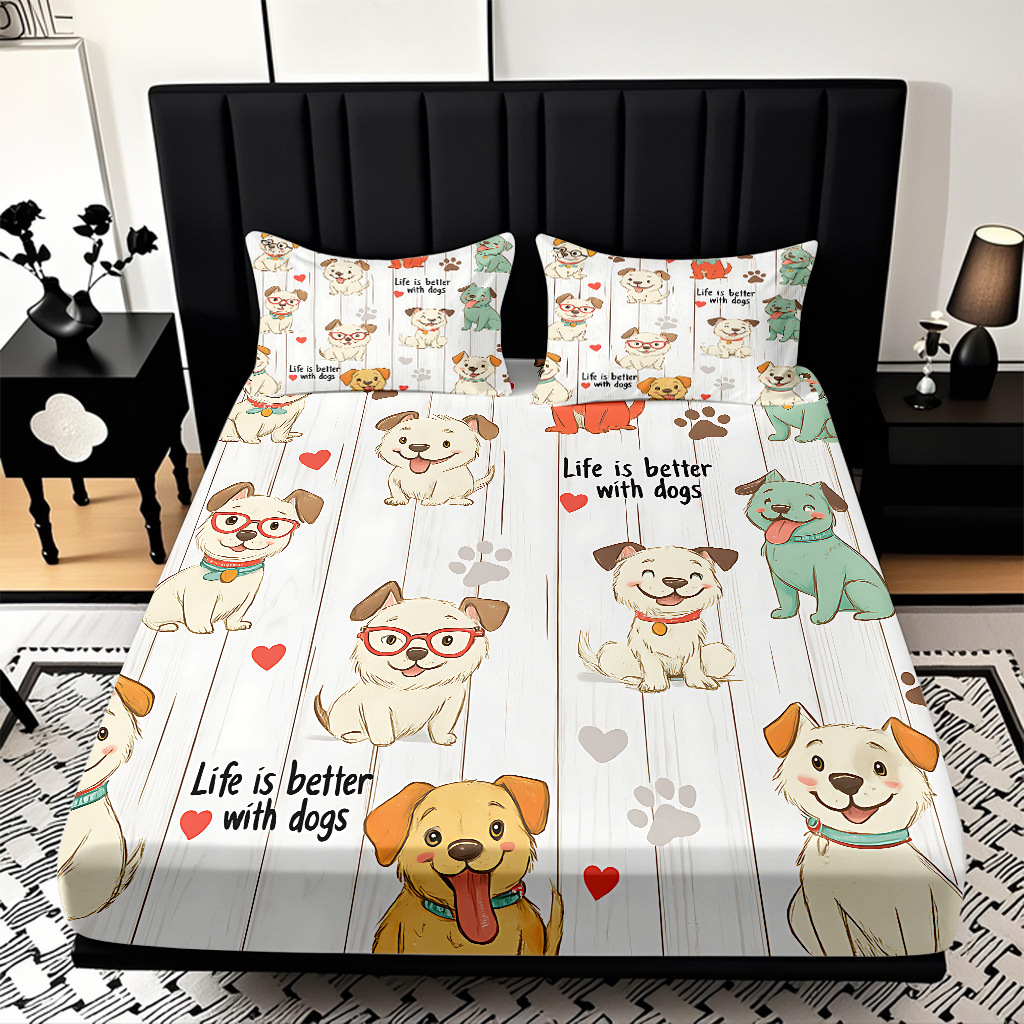 TEMU / JIT Transfronterizo para dibujos animados lindos cachorros cama de piel de cama de cama de cama de cama para diseñar