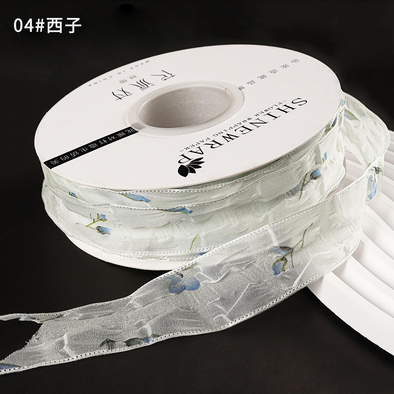 Fábrica de fiestas de flores al por mayor nueva impresión floral embalaje cinta florista regalo cinta de malla cinta de decoración floral