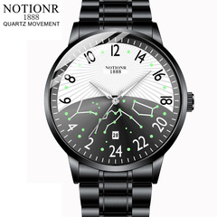 NOTIONR New Concept Korean Trend Student Watch for Men, Backlit Calendar Quartz Wristwatch, Water-Resistant Men's Watch