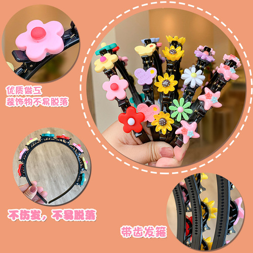 Children's braided hair hoop summer little girl Korea does not hurt the head girls hairpin broken hair press hair braid artifact hair accessories