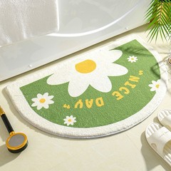 Ins minimalist half-round bathroom water-absorbent mat with thick anti-slip faux sheepskin mat for bathroom toilet door foot mat