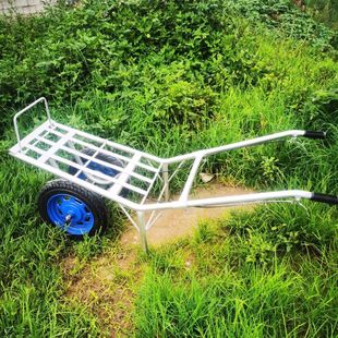 Farm Hand-Pushed Double-Wheeled Chicken Cart with Brakes for Construction Sites, Orchards, Fields, Mountains, Narrow Alleys, and Roads