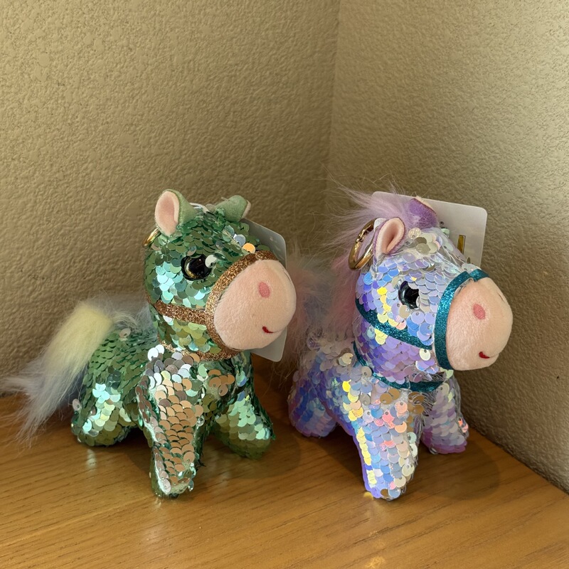 本物のスパンコールポニーぬいぐるみペンダント馬年マスコット人形シミュレーション動物キーホルダー人形ギフト|undefined