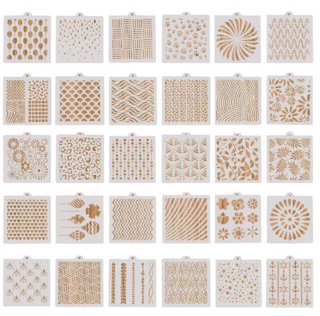 2023跨境绘画模板 DIY绘图工具 镂空模型辅助器 新款曼陀罗款PET