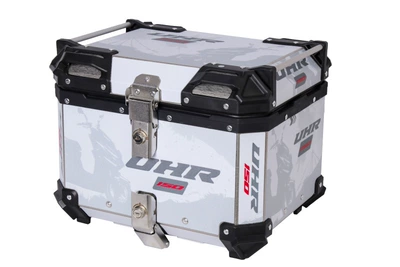 Clearance Sale: Motorcycle Aluminum: Motorcycle trunk - 45l-large-corner-decal-tail-boxuhr150-decal-whitestandard-configuration