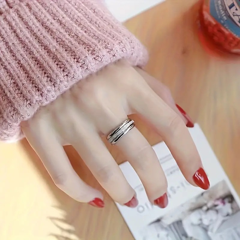 Oval Cz Engagement Ring And Stackable Ring Set In Sterling Silver_voghion.com