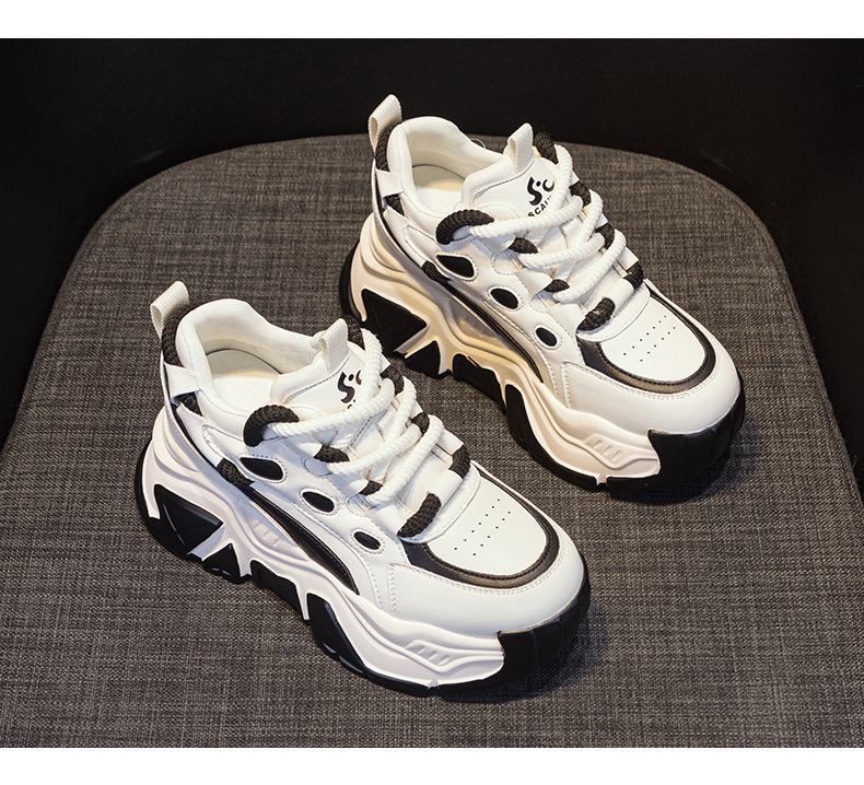 Giày sneaker nữ đế xuồng tăng chiều cao, dáng chunky đế dày thoáng khí, phối màu đa dạng — M2516-2 đen trong suốt lưới, M2516 kaki một lớp bên trong, M2516-1 trắng be lót nhung, M2516-1 màu đen lót nhung chi tiết 36