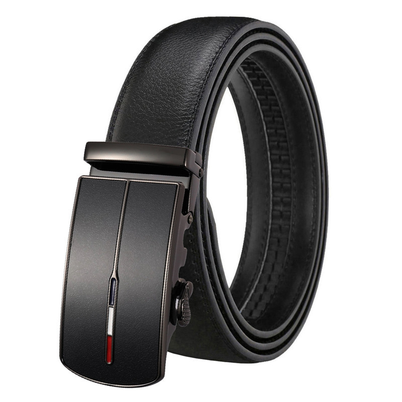 新款 男士真皮皮带 商务自动扣腰带 二层牛皮亚马逊 外贸跨境代发