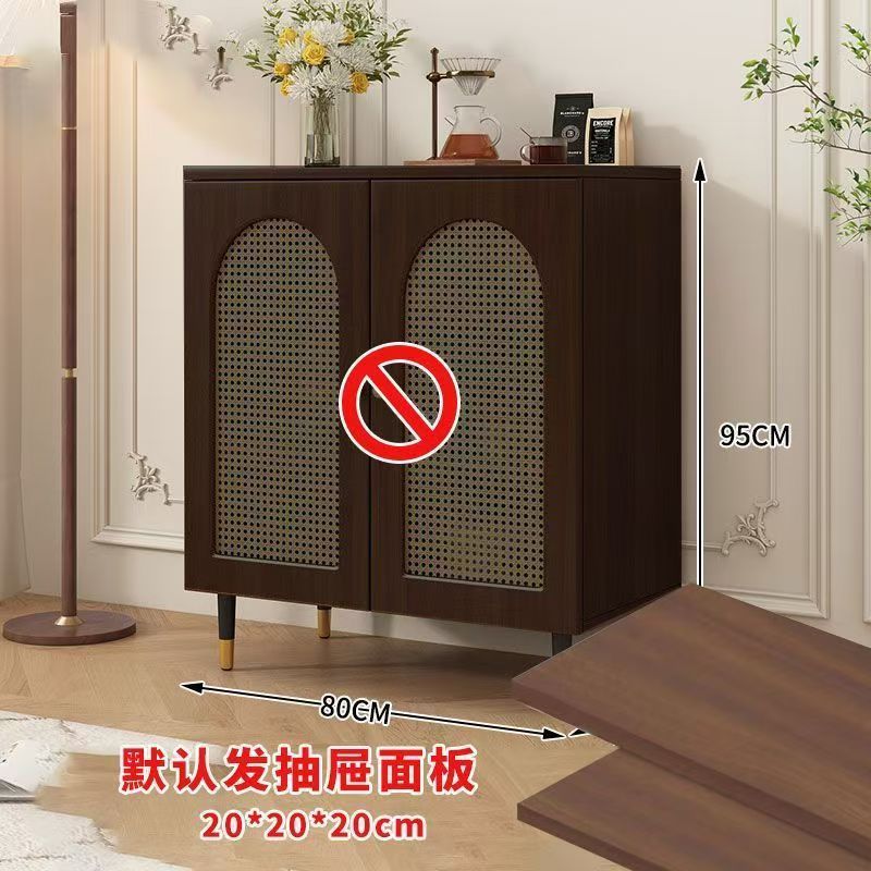 实木藤编餐边柜靠墙一体储物柜茶水柜收纳客厅2025新款置物柜|undefined