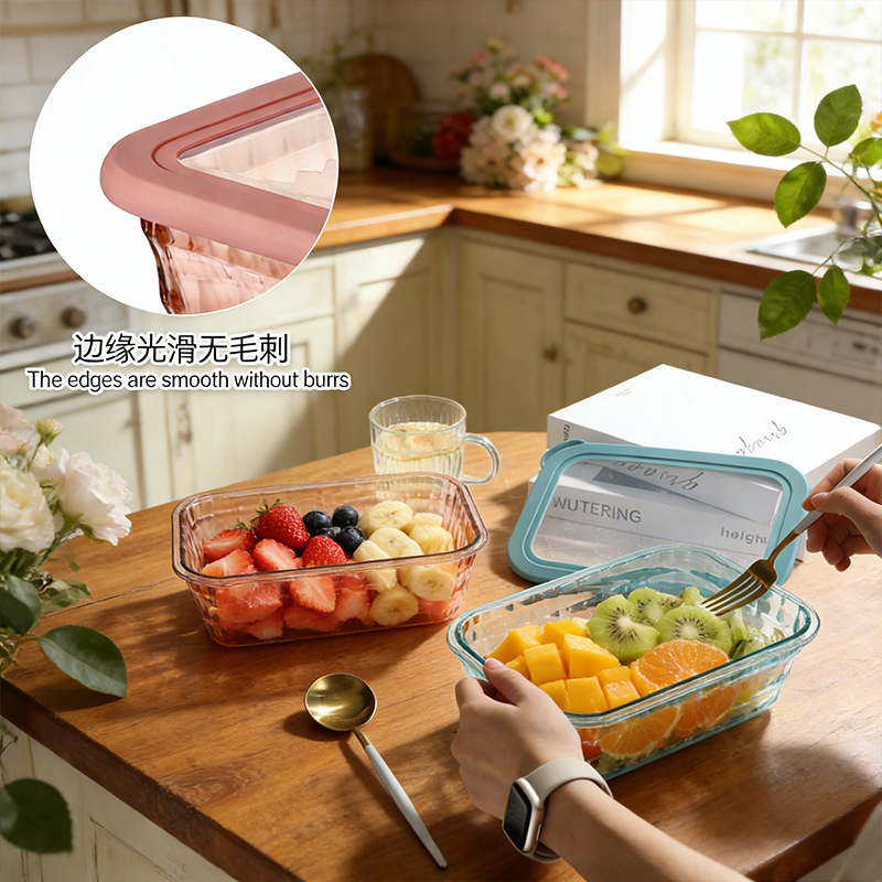 Juego de tres recipientes herméticos de gran capacidad Zhanggong, caja para conservar alimentos frescos, lonchera de plástico, lonchera refrigerada de estilo nórdico
