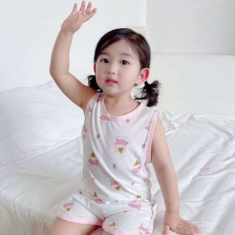新しい男の子と女の子のワンピースパジャマ、新しい漫画の空調服、子供用パジャマ、軽くて薄いベビーベスト、ホームナイトガウン|undefined