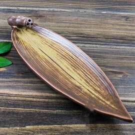 定制香道用品陶瓷摆件.陶瓷仿古竹叶线香插创意家居摆件礼盒包装