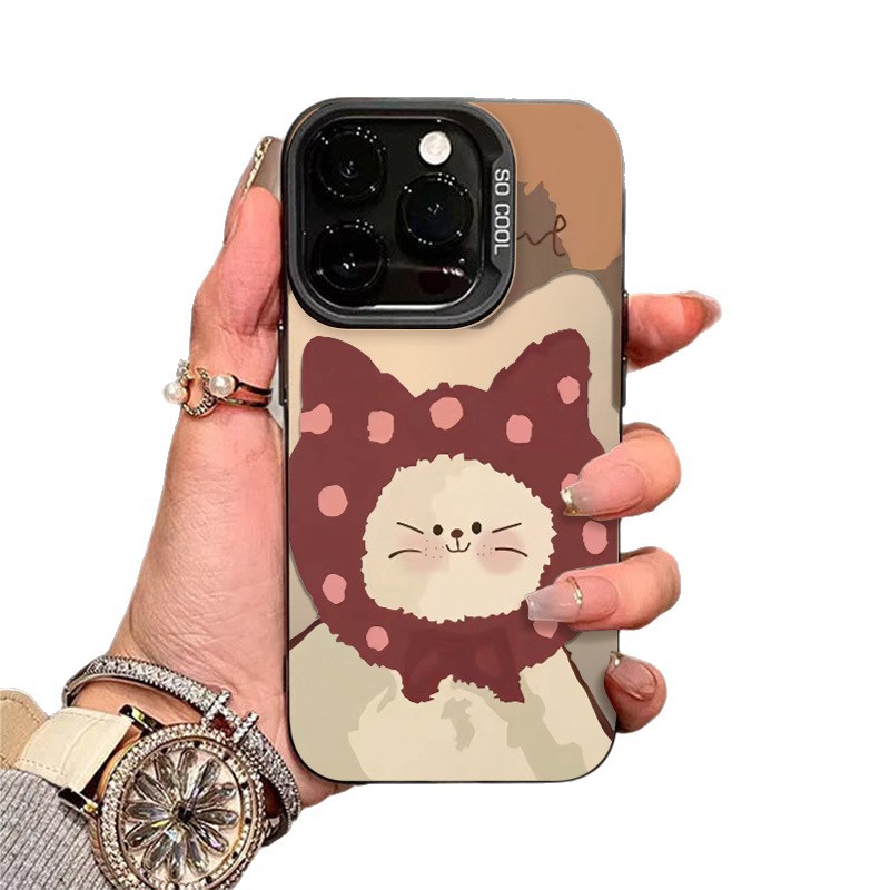 Cabeza para gatos para Apple 17 / 16pro lindo 15 / 14 divertido caso de iPhone ne11 xsmax