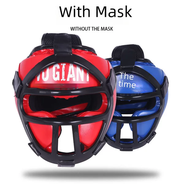 Sanda Boxing Helmet Children's Professional Anti-fall Combat Competition Fighting Muay Thai Monkey Face Thickened Mask Head Protection Face Protection
