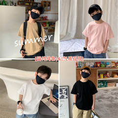 7A抗菌兒童短袖T恤夏季韓版純棉男女童純色百搭A類打底衫寶寶上衣