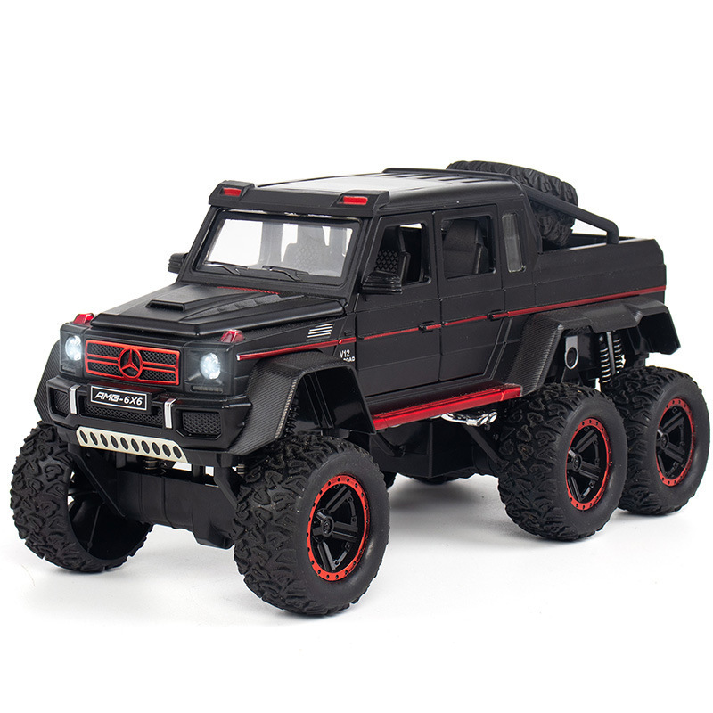 Coche Zhida G65 vehículo todoterreno de extremo duro 6X6 modelo de coche de aleación tire hacia atrás con sonido y luz modelo de coche de juguete colección de decoración