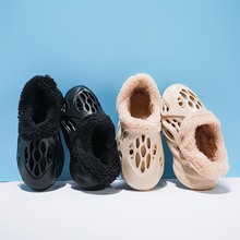 椰子洞洞鞋冬季新款棉拖鞋男款女士運動大碼棉鞋批發加絨保暖休閑