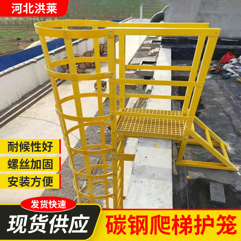 碳钢爬梯水池基坑爬梯地铁检查井护笼爬梯电厂化工厂绝缘镀锌爬梯