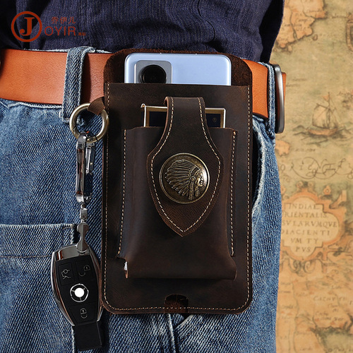 Phone Waist Bag Cross-Border Genuine Leather Tactical Waist Bag Men's Phone Bag Mademoiselle Leather Sports Waist Bag For Men Waist Bag