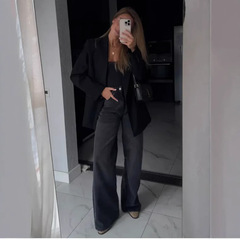 俄罗斯服装外贸牛仔裤女2025新款拖地裤女装跨境OZON/WB一件代发
