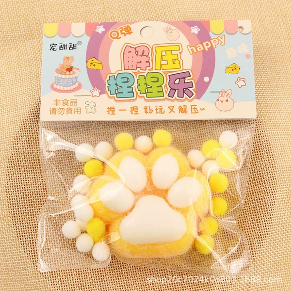 #Plush cat claws yellow