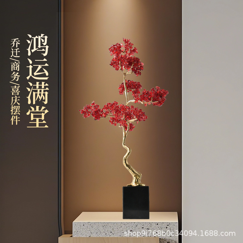 轻奢鸿运满堂水晶摆件客厅高档电视柜旁玄关装饰乔迁新居开业礼品|undefined