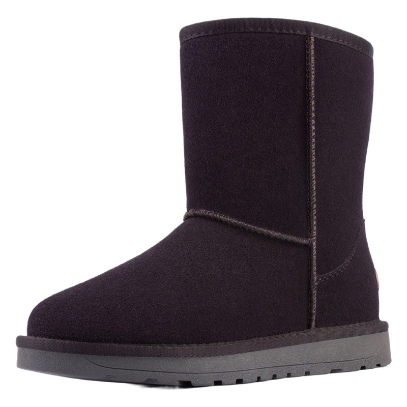 Botas de nieve para mujer 2024 nuevo Otoño e Invierno forrado de lana engrosada zapatos de mujer de piel de vaca zapatos de algodón de nieve cálida botas casuales de todo fósforo