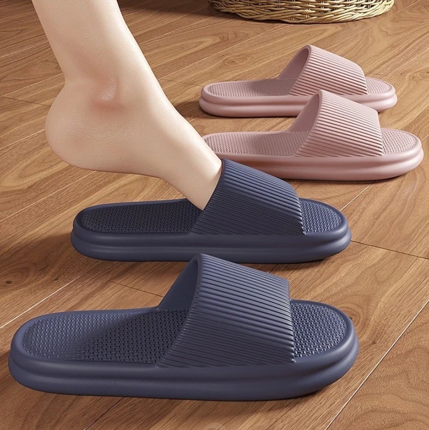 Eva Slippers, Home Slippers for Men, Non-Slip, Breathable, Thick Style, Summer Bathroom Shower Slippers, Anti-Fall, Anti-Odor, Couple Slippers for Women