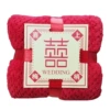 Happy eyebrow card, pineapple grid towel cubes red