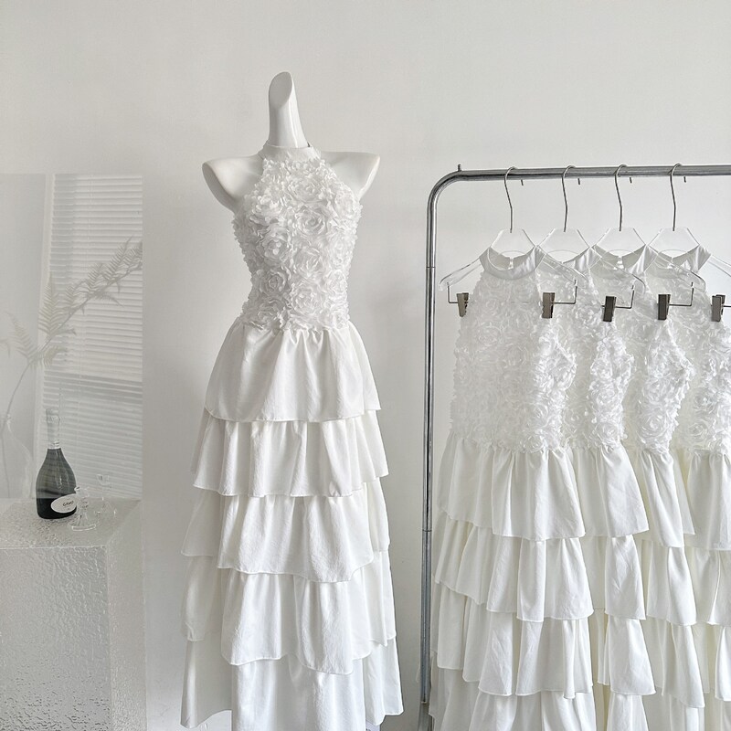 "Waltz Ball" Halter Neck Waist-Cinching Backless Princess Dress Birthday Photoshoot High-End Long Dress Spring Summer "Waltz Ball" Halter Neck Waist-Cinching Backless Princess Dress Birthday Photoshoot High-End Long Dress Spring Summer