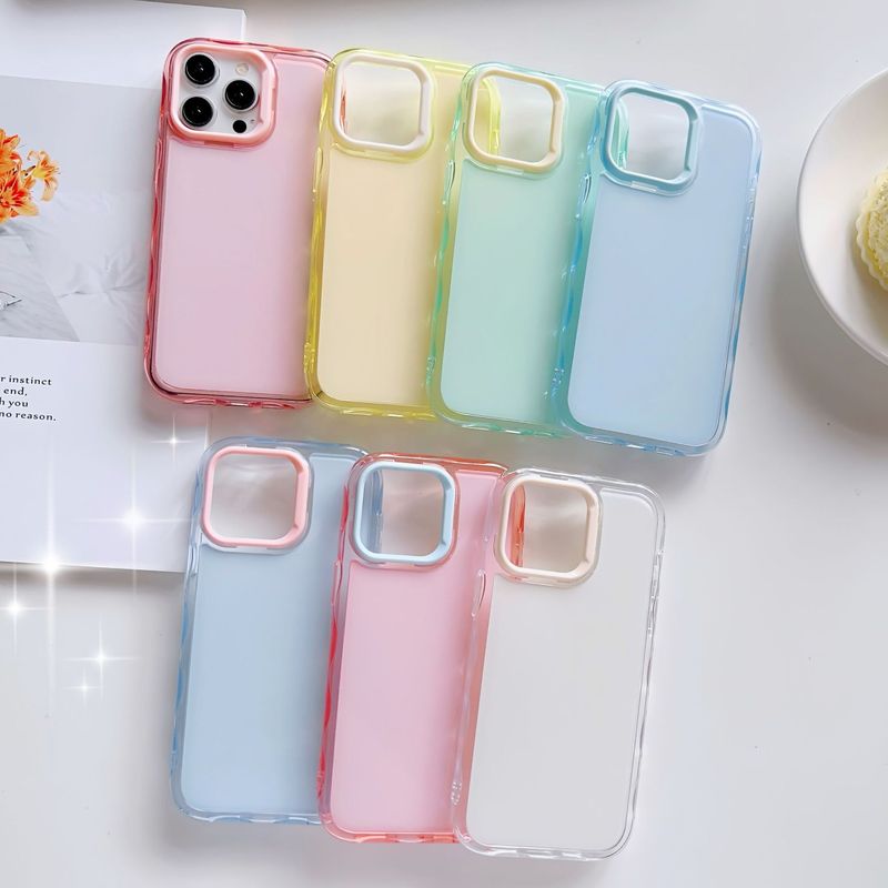 2-in-1アクリル大穴付き、16pro、Apple 13、15、14、17対応、ゼリー状ウェーブカラーのミラー仕上げスマホケース|undefined