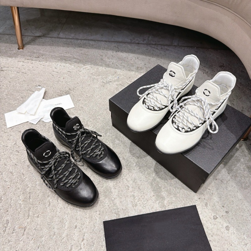 Authentic 26 Genuine Leather Patchwork Knit Sock Sneakers, Chanel Vintage Suede Flat Baseball Shoes