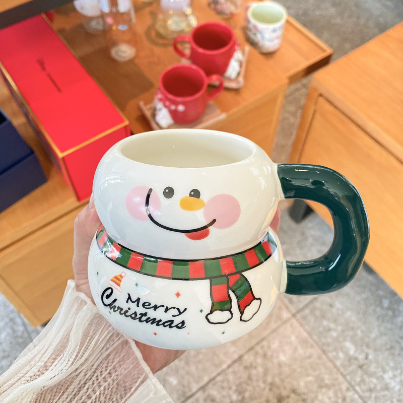 クリスマスギフトクリスマスカップクリスマススタイルマグホームセラミックコーヒーカップカップル親友カップクリスマスツリー|undefined