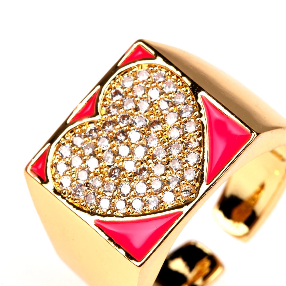 Vente En Gros Bague Coeur En Cuivre Zircon Nihaojewelry display picture 15