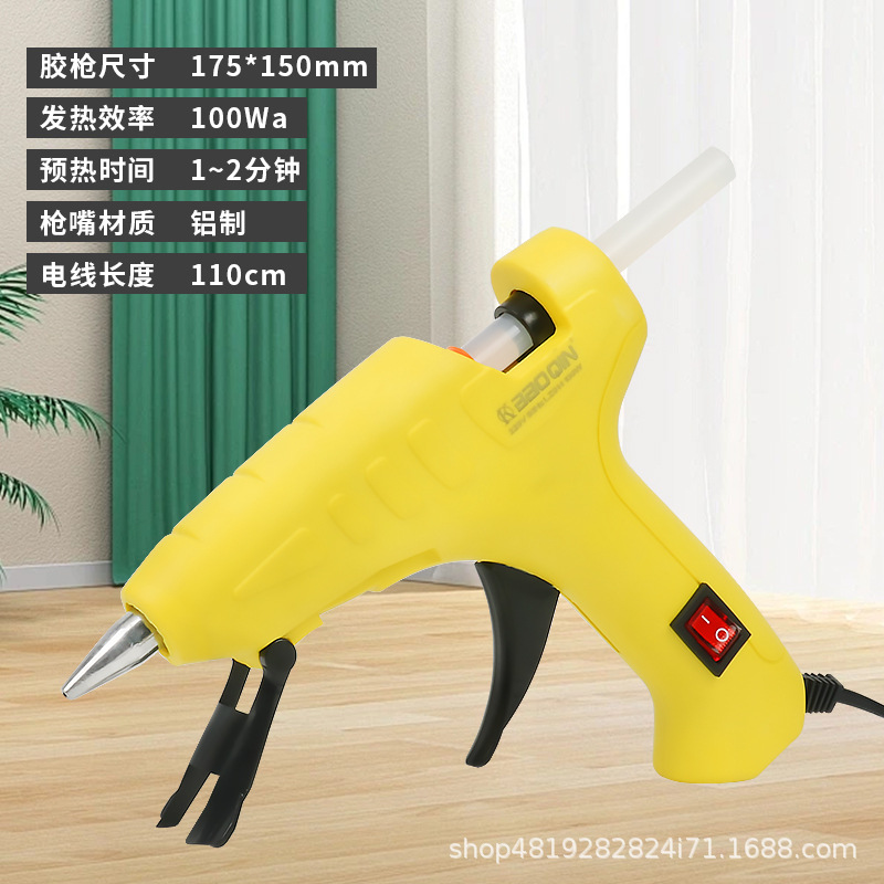 Pistola de pegamento de fusión en caliente, pistola de fusión en caliente de 7mm hecha a mano para el hogar, pistola de pegamento de varios colores, pistola de pegamento de barra de pegamento de bricolaje pequeña