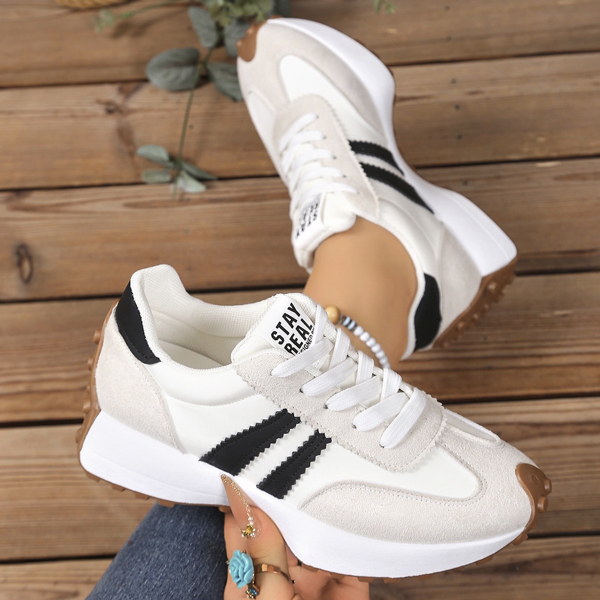 Retro two-tone sneakers