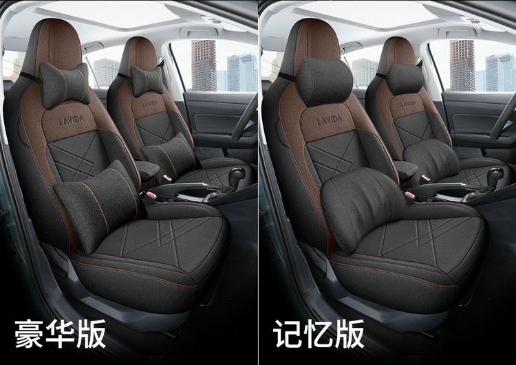 Volkswagen Lavida Xinrui Xr Seat Cover Set, Full Coverage Car Seat Cushion, Cotton Linen Fabric Seat Cover Set, Full Coverage