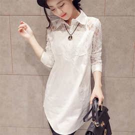 C818一件代发2020秋季新款韩国女装宽松大码拼接长袖女式衬衫加厚