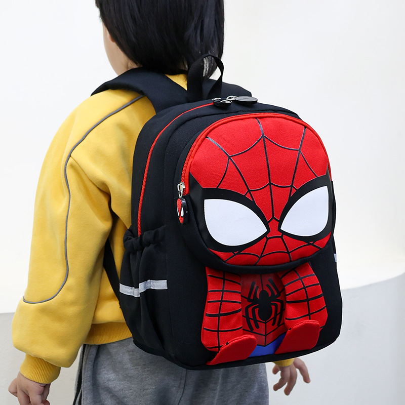 Mochila escolar para niños, guardería, bebé, dibujos animados de araña 3D, 3-5-64, mochila de clase pequeña, mochila para niño de clase media