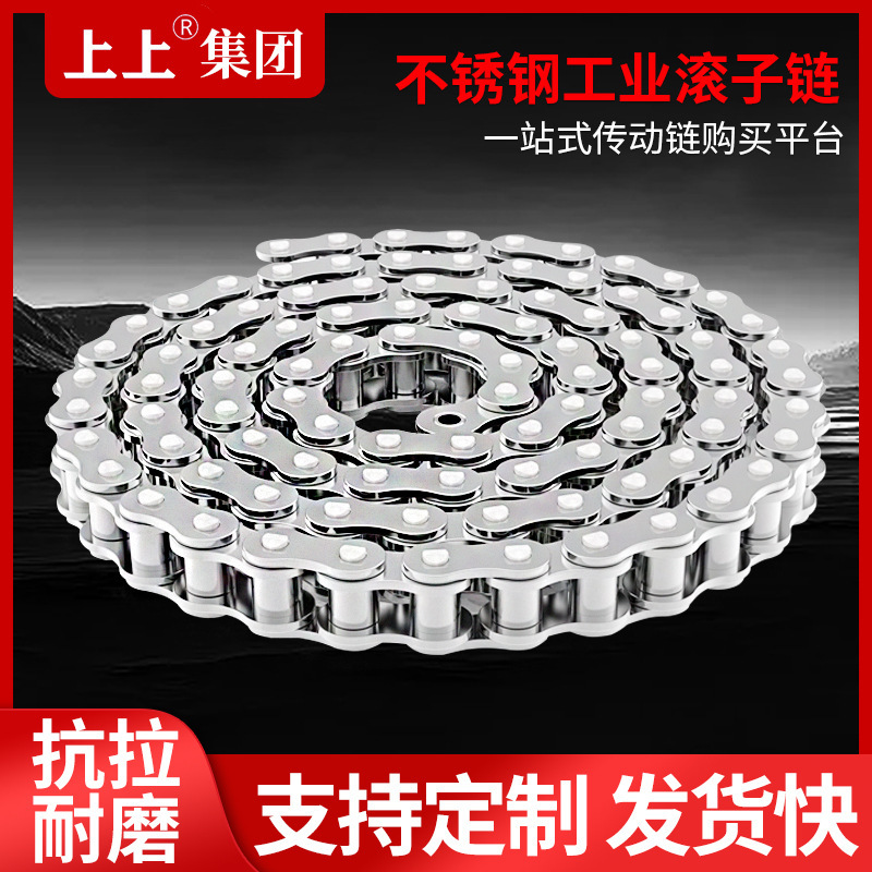 304不锈钢传动输送单双排链条3分06B4分08B5分10A6分12A1寸垒德株