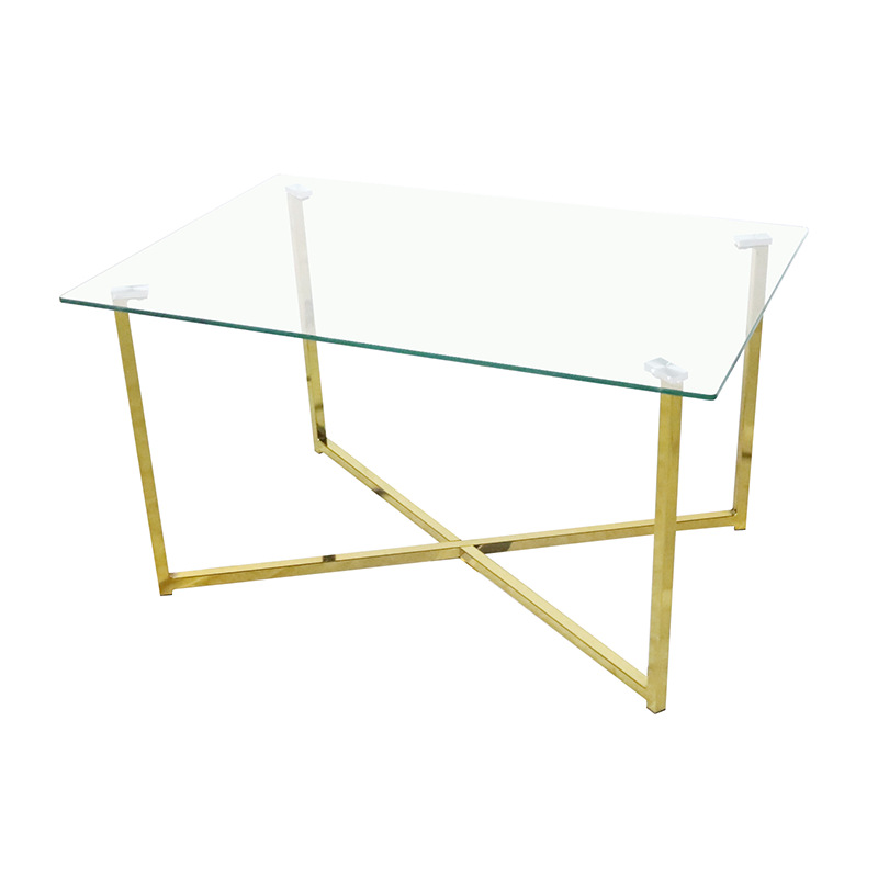 Mesa de café de vidrio exportación personalizada mesa de té lujosa alta sensación moderna simple borde de vidrio templado