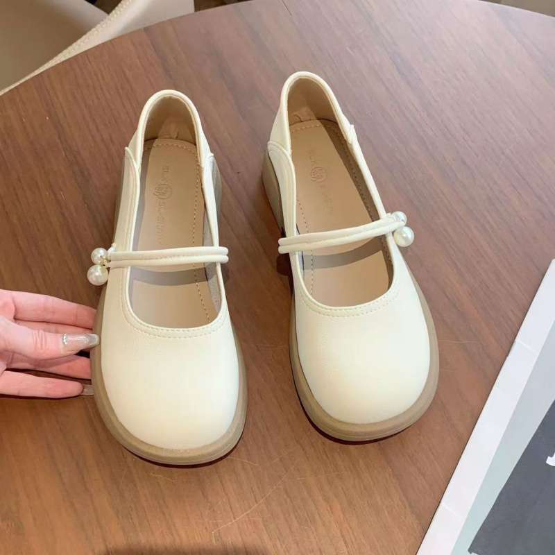 软皮玛丽珍鞋女平底单鞋夏季2025新款两穿一脚蹬配裙子温柔小皮鞋|undefined