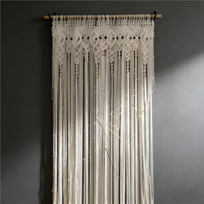 New Handmade Woven Door Curtain with Bohemian Style Tassels for Bedroom Partition, Hallway, and Corridor, No-Drill Decorative Curtain New Handmade Woven Door Curtain with Bohemian Style Tassels for Bedroom Partition, Hallway, and Corridor, No-Drill Decorative Curtain