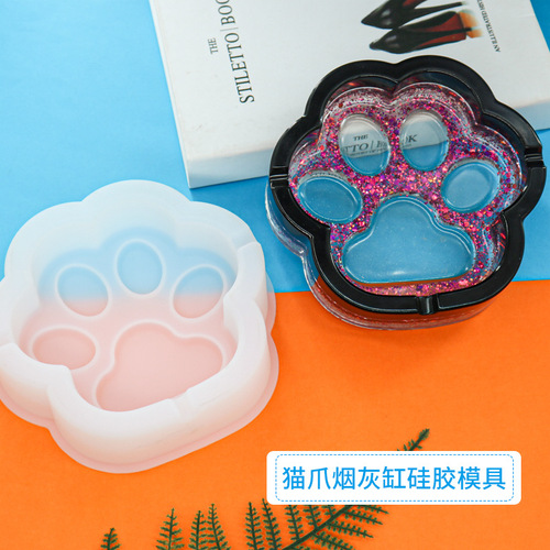 diy glue mold large cat claw ashtray silicone mold handmade ashtray abrasives manufacturer direct sales