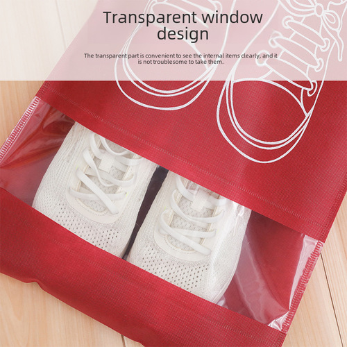 Non-woven shoe bag travel dust-proof bundle pocket clothes shoes storage bag seasonal change shoes drawstring bag household 